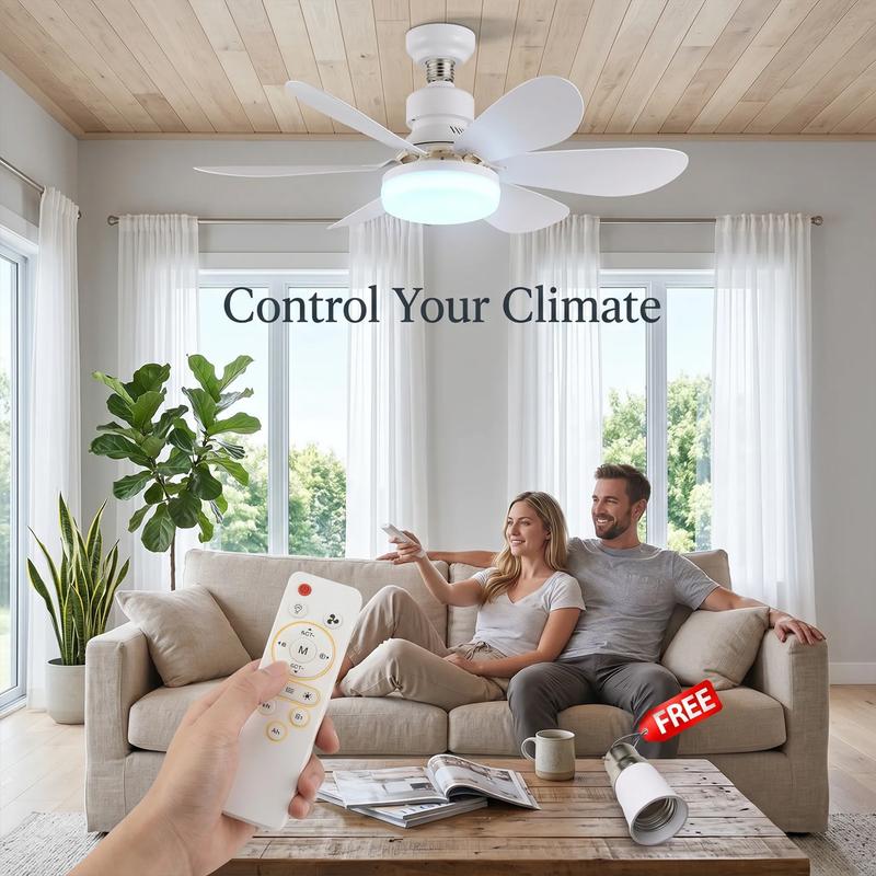 2-in-1 Dimmable E27 LED Fan Light