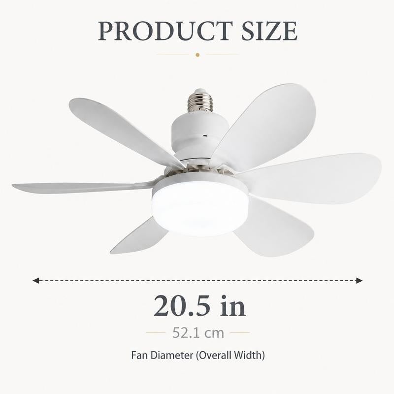 2-in-1 Dimmable E27 LED Fan Light