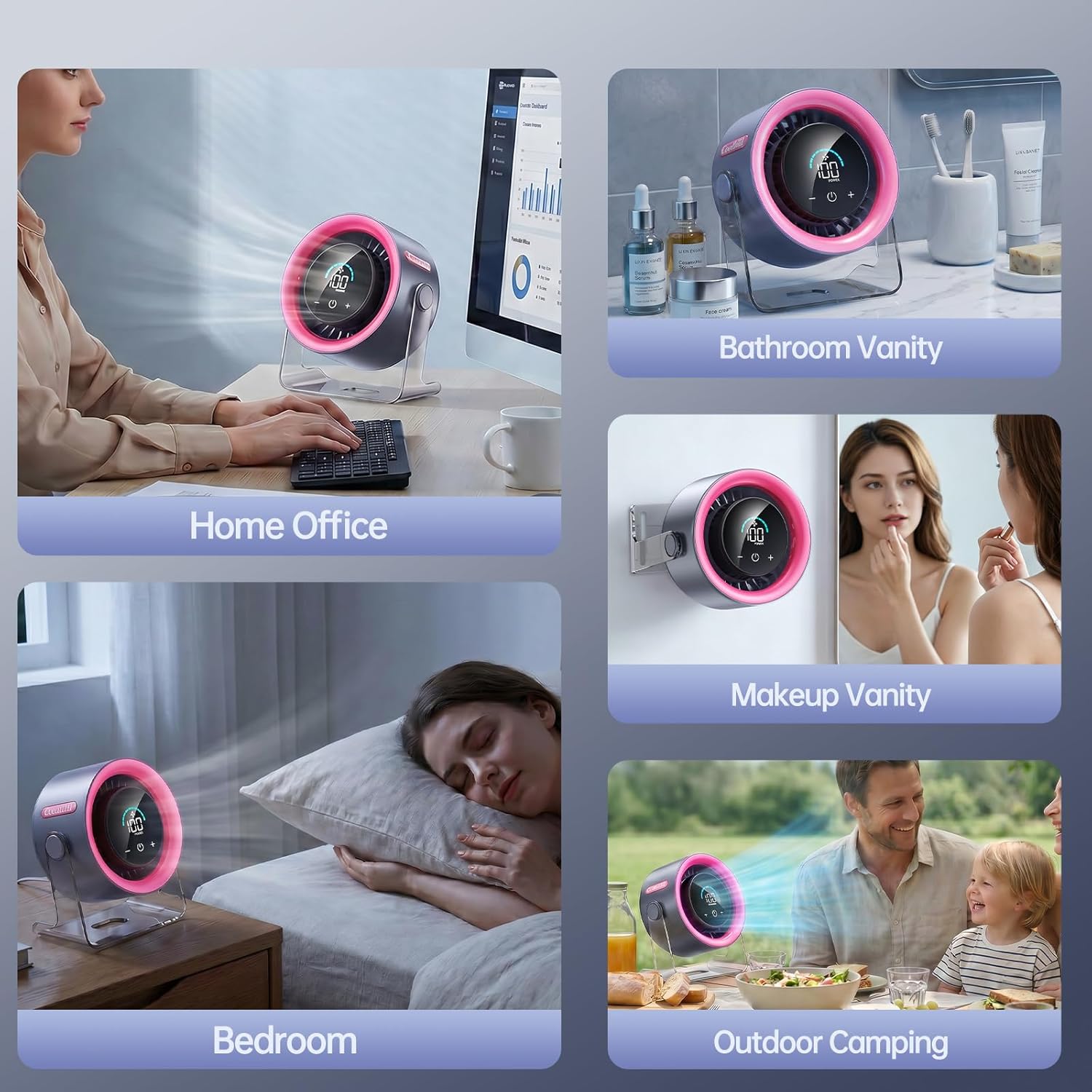 USB Turbo Desk Fan Pink