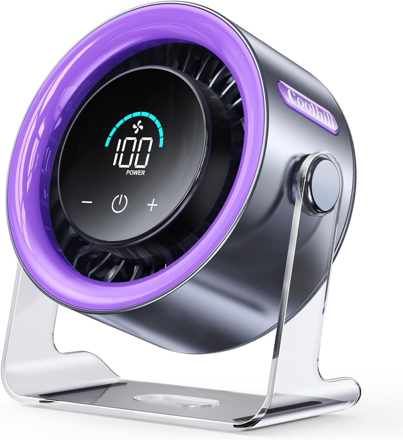 USB Turbo Desk Fan | 100-Speed Quiet Rechargeable Air Circulator