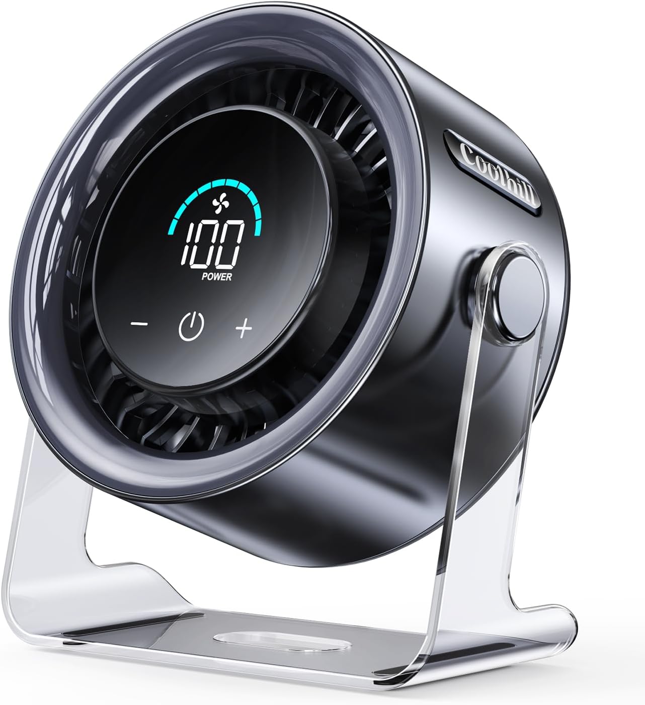 USB Turbo Desk Fan | 100-Speed Quiet Rechargeable Air Circulator