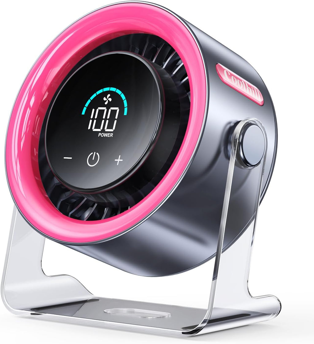 USB Turbo Desk Fan | 100-Speed Quiet Rechargeable Air Circulator